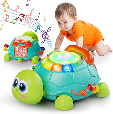 6 in 1 Crawling Phone Turtle with Light & Sound