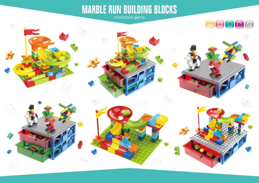 Marble Building Blocks with Drawers of 600 Parts