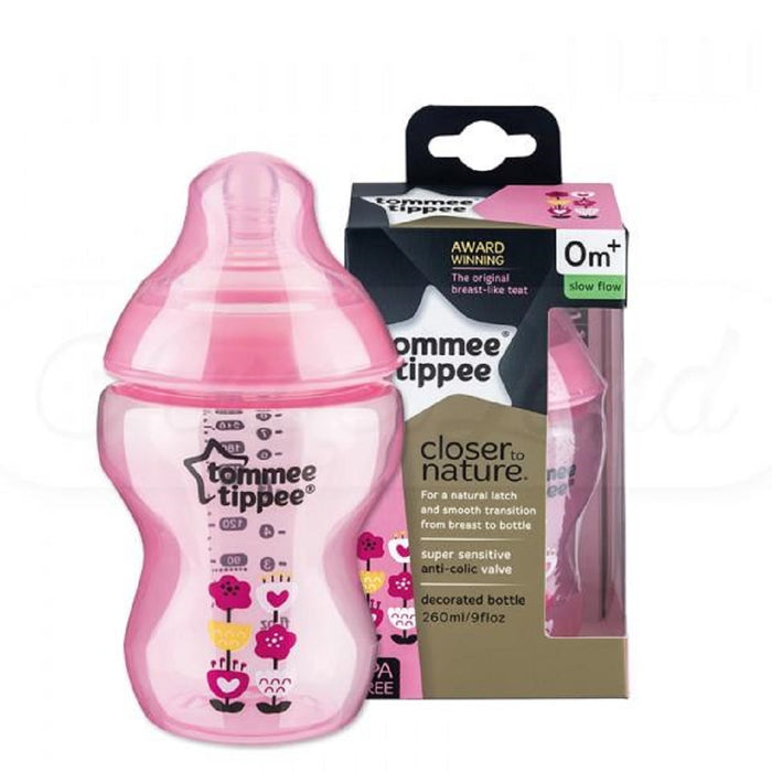 Tommee Tippee Tinted Feeding Bottle 260ml - Pink
