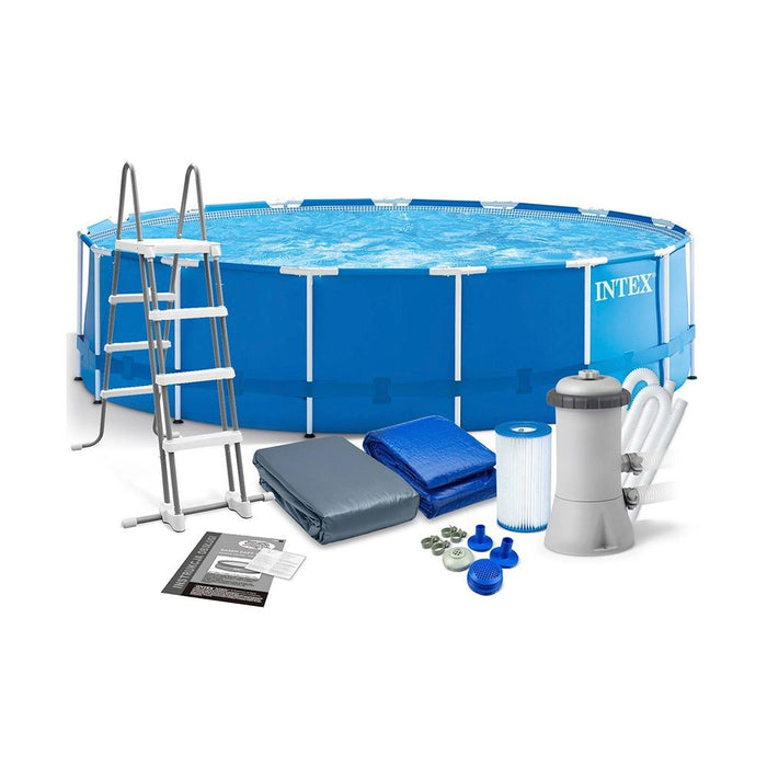 INTEX 28242 Frame Pool with Filter Pump, Stairs & Cover