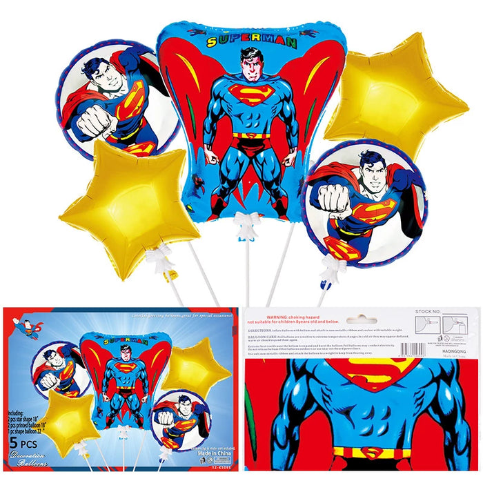 5 in 1 Baby Superman Theme Foil Balloons