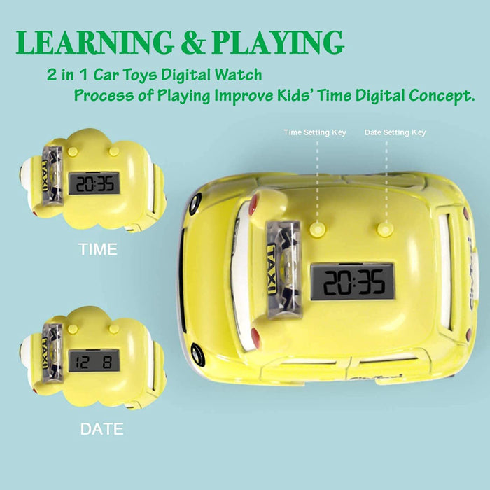 Digital Metal Watch Toy Car with Light and Sound