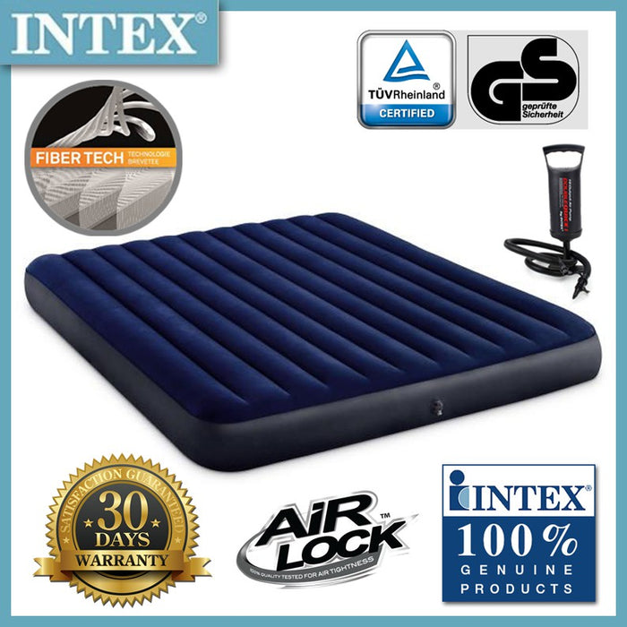 Intex 64755 King Classic Downy Airbed with Air Pump