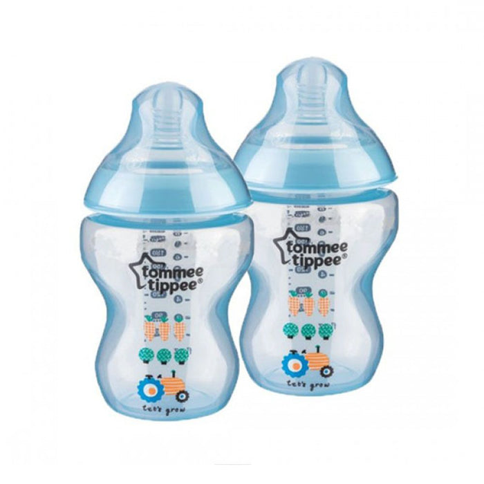 Tommee Tippee Tinted Feeding Bottle 260ml Blue Pack of 2 - 422580
