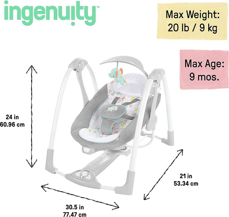Ingenuity ConvertMe 2 in 1 Baby Electric Swing