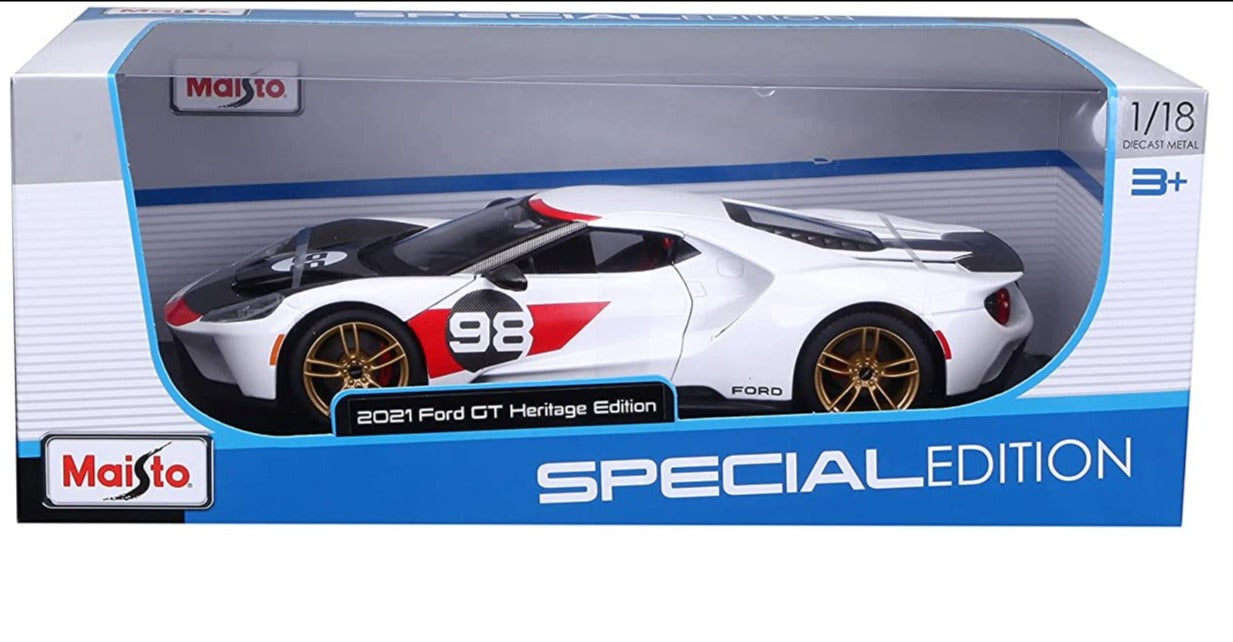 Maisto 2021 Ford GT Heritage Edition 1:18 Scale