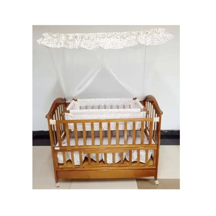 Brown & White Baby Wooden Cot