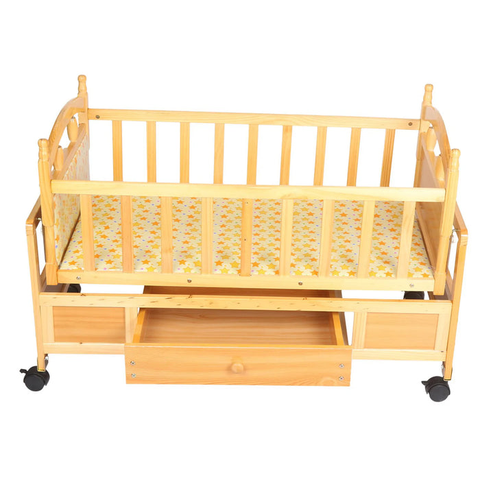 Baby Wooden Cot Brown With Net