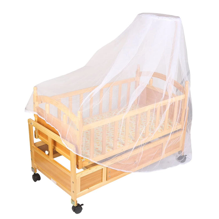 Baby Wooden Cot Brown With Net