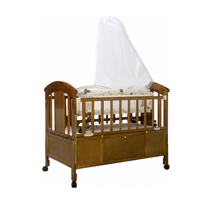 Baby Plain Wooden Cot With Mosquito Net