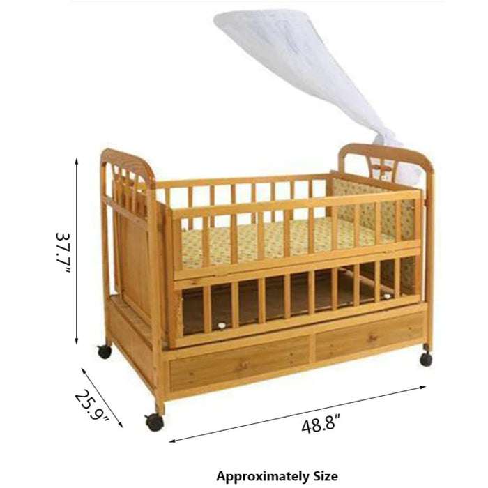 Baby Stylish Wooden Cot with Net