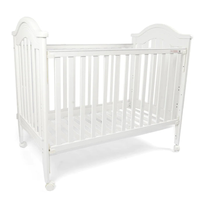 White Baby Wooden Cot for Infants and Toddlers