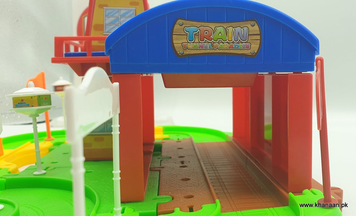 Colorful Train Engine Track with Light Projection and Sound