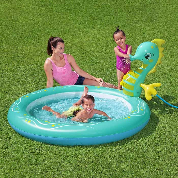 Bestway Inflatable Seahorse Sprinkle Pool 53114