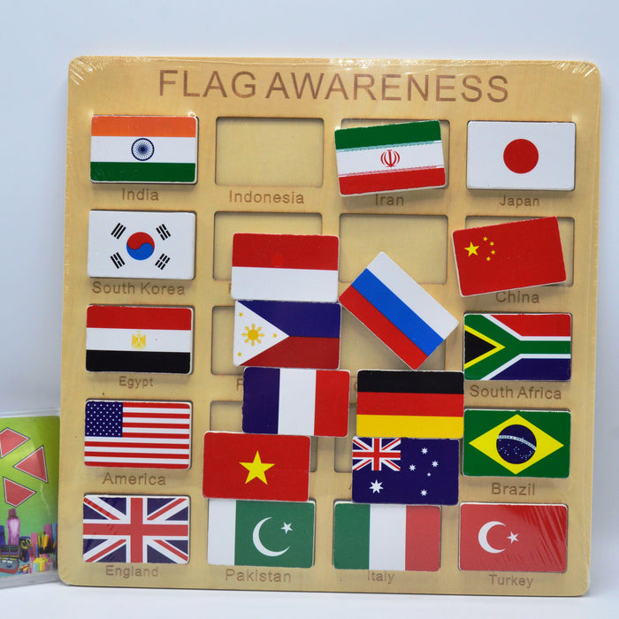 Wooden Flag Awareness Toy For Kids