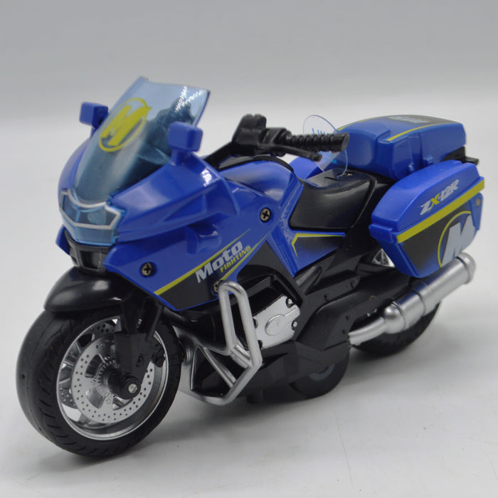 Diecast Metal Body Police Bike with Light and Sound