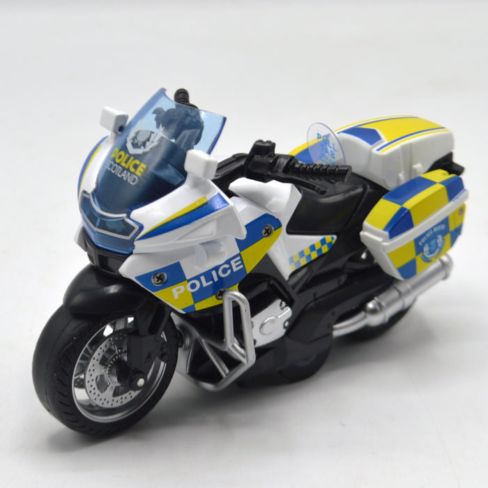 Diecast Metal Body Police Bike with Light and Sound