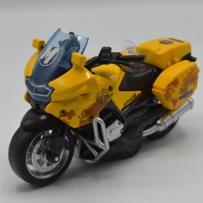 Diecast Metal Body Police Bike with Light and Sound