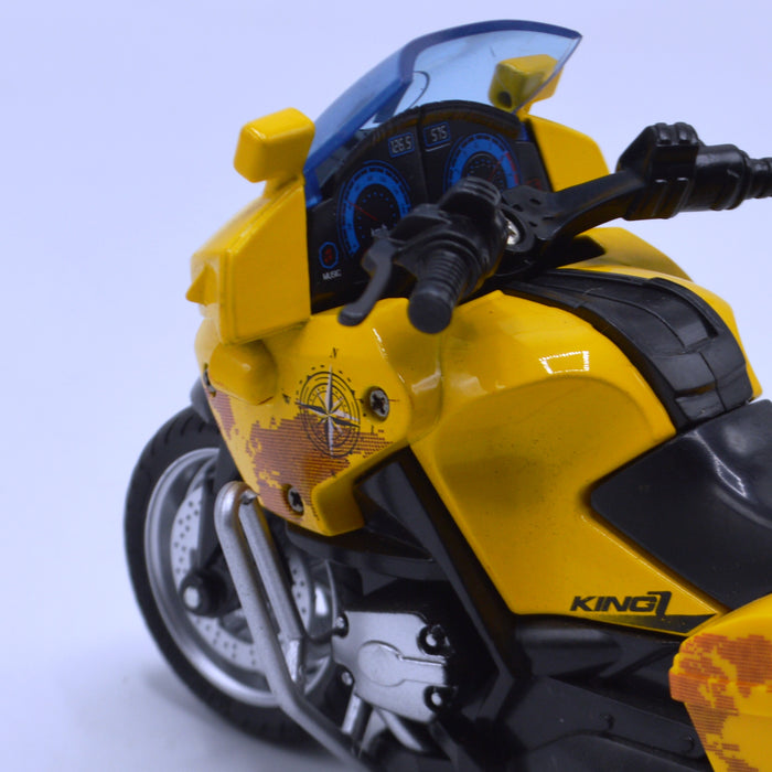 Diecast Metal Body Police Bike with Light and Sound