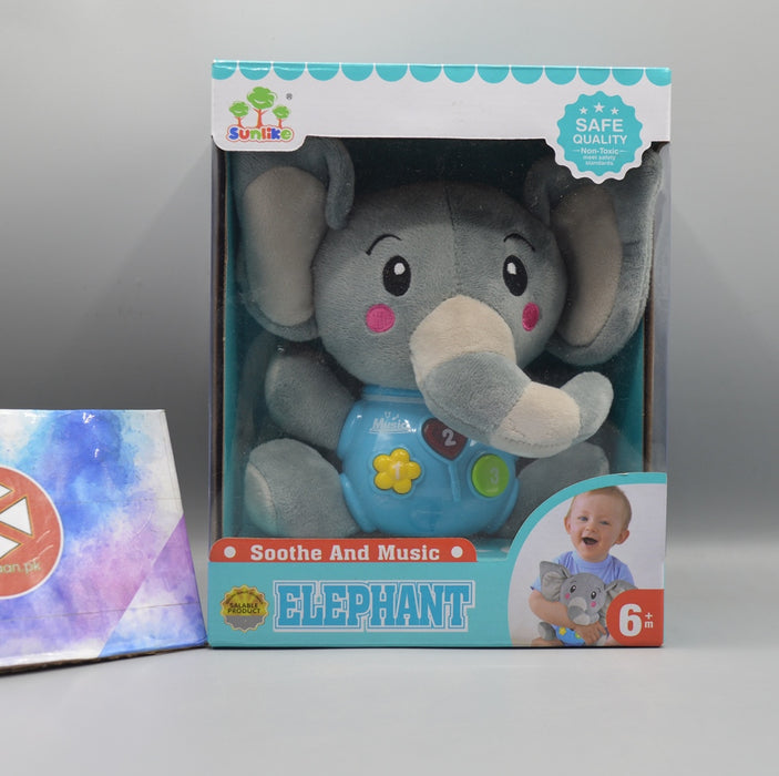 Soft Stuff Elephant with Soothing Light and Music