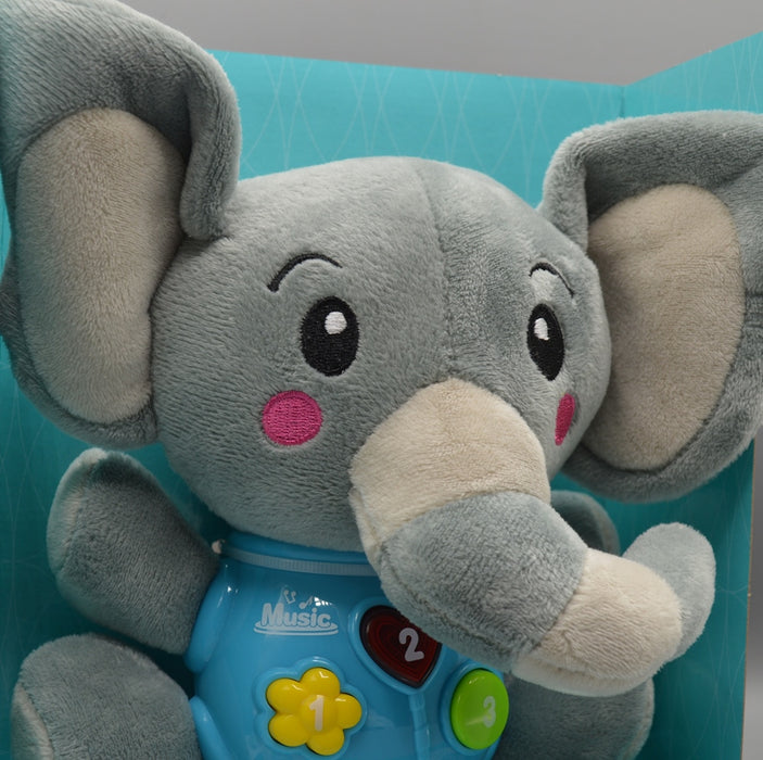 Soft Stuff Elephant with Soothing Light and Music