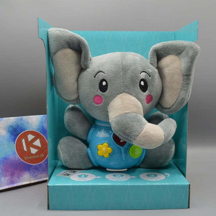 Soft Stuff Elephant with Soothing Light and Music