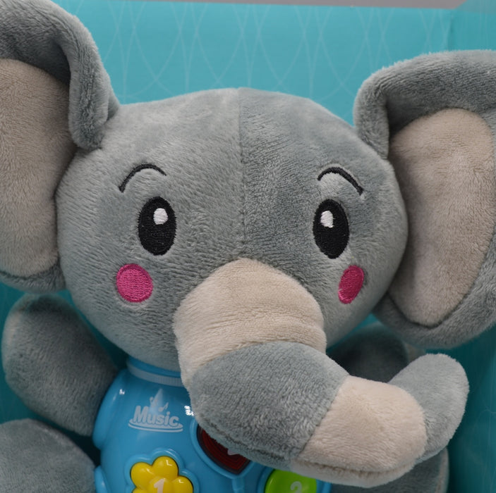 Soft Stuff Elephant with Soothing Light and Music