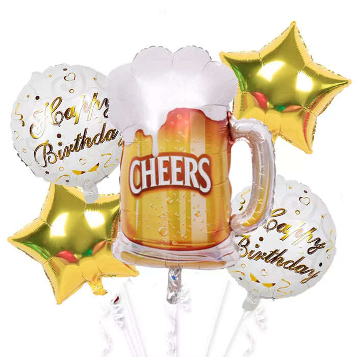 5 in 1 Cheers Theme Foil Balloons