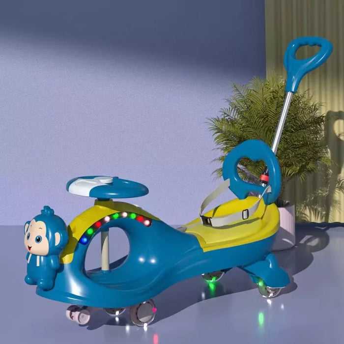 Monkey Theme Baby Auto Car with Handle
