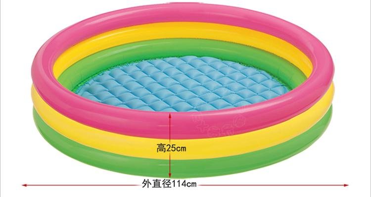 Intex 57422 Sunset Glow Three Rings Soft Inflatable Floor Baby Swimming Pool