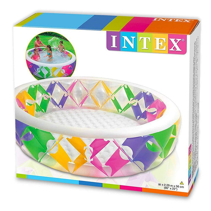 Intex 56494 Swim Center Multi Color Pinwheel Pool for kids