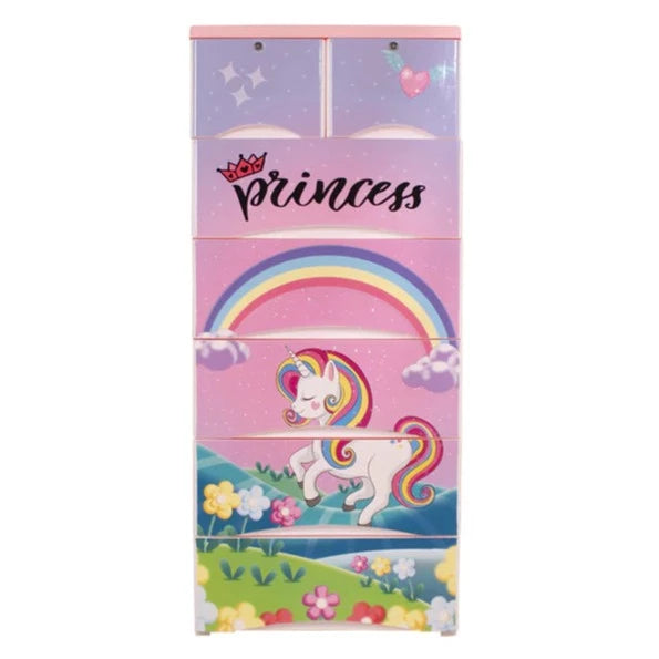 Unicorn Theme Kids Cabinet 5 Layers