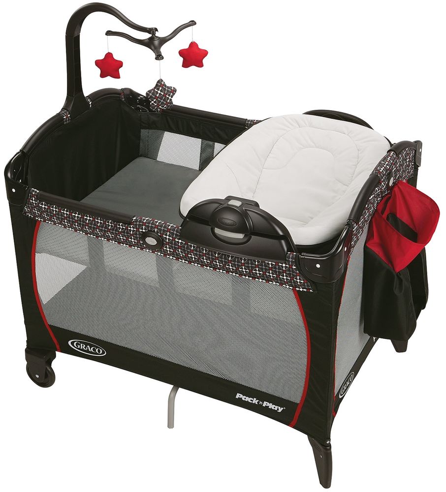 Bassinet Black And Red Pack And Play Red And Black Pack N Play