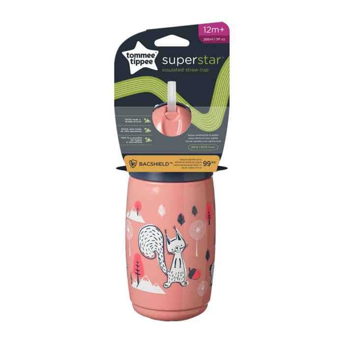 Tommee Tippee Insulated Straw Cup Pink 266ml