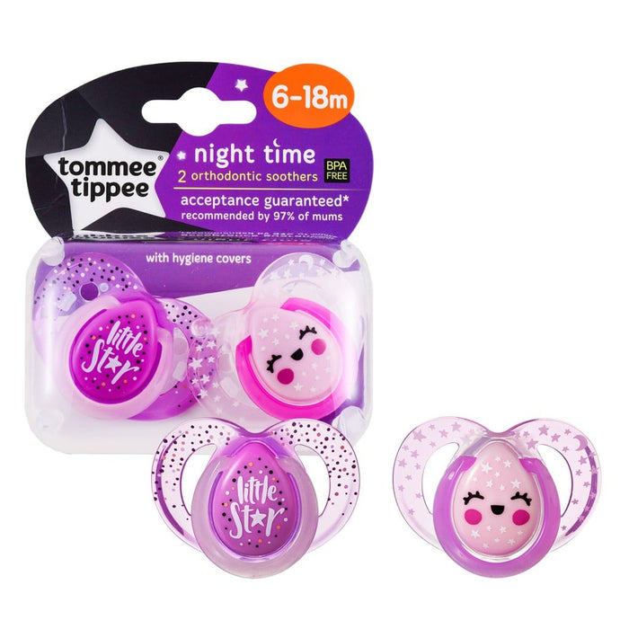 Tommee Tippee Closer to Nature Night Time Soother 6 - 18M  Pack Of 2 - 433374