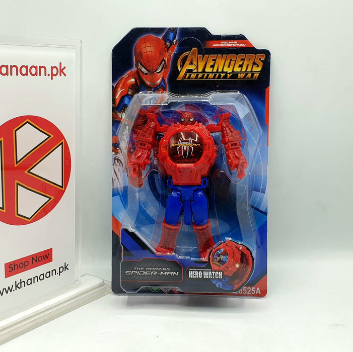 Machine Armor Deformation Series Watch Transform into SpiderMan Robot Toy for kids