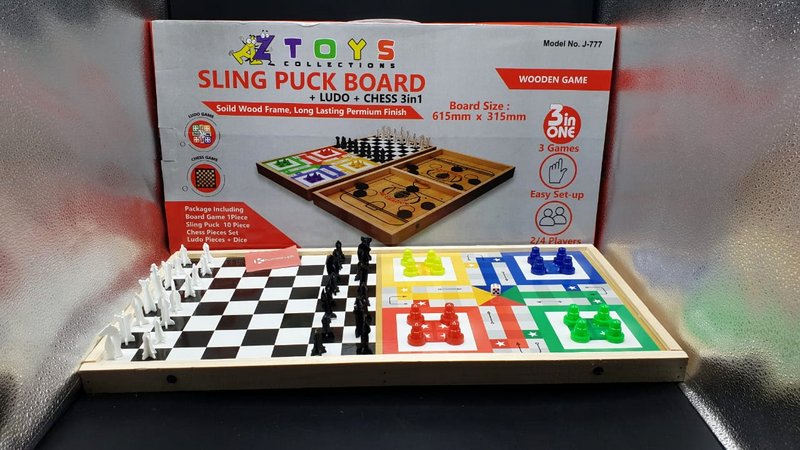 Travel Wooden Board Game 3 in 1