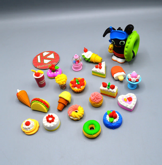 Colorful 20 Objects Eraser Set