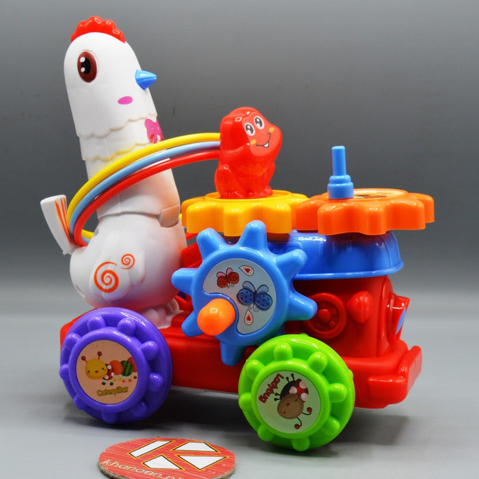 Chicken Multifunctional Early Learning Flashing Cart