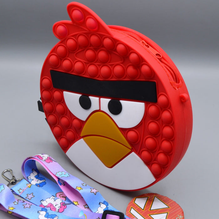 Angry Bird Push Pop It Bubble Fidget Hand Bag