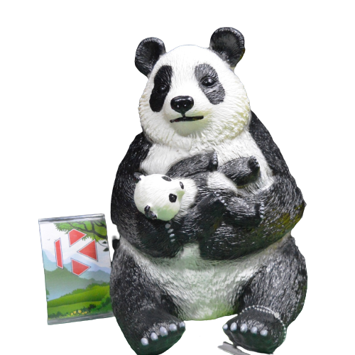 Soft Rubber Panda with Baby Figure
