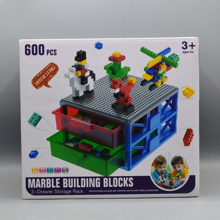 Marble Building Blocks with Drawers of 600 Parts