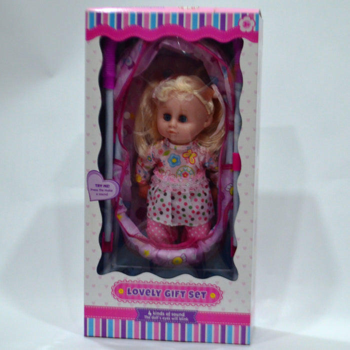 Lovely Baby Doll with Carry Cot