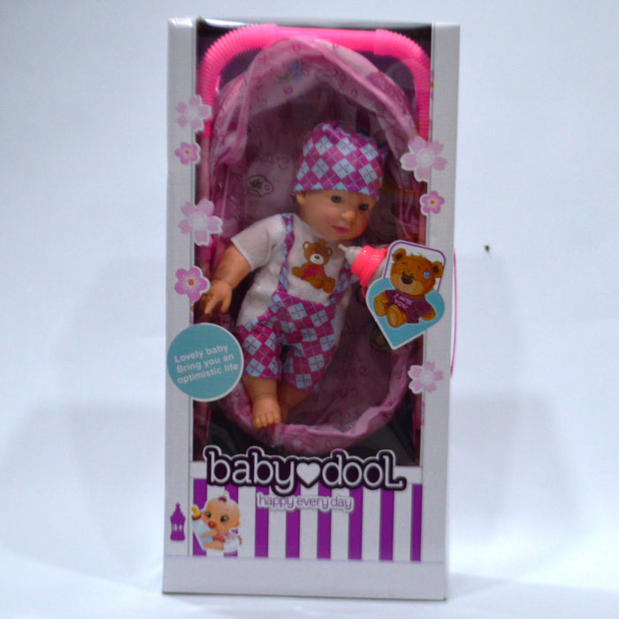 Baby Boy Doll with Carry Cot