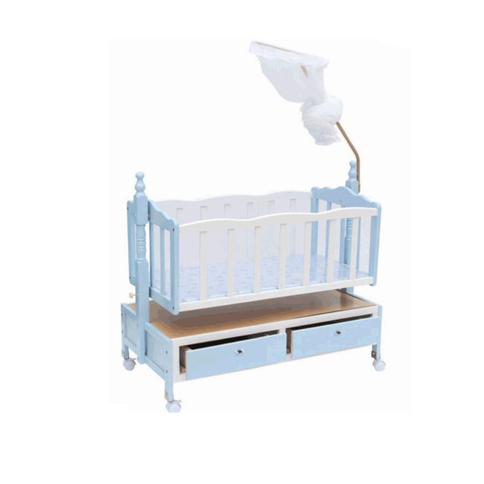 Baby Swing Wooden Cot With Mosquito Net