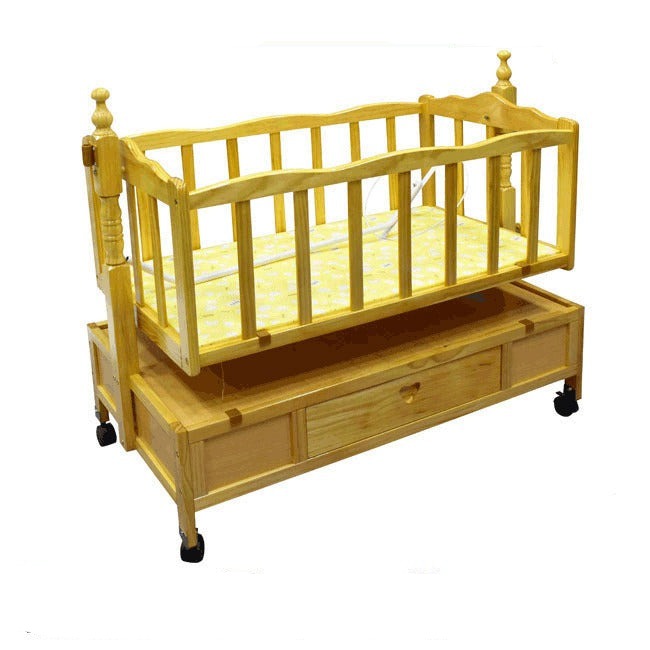 Baby Wooden Sleeping Cot with Swing