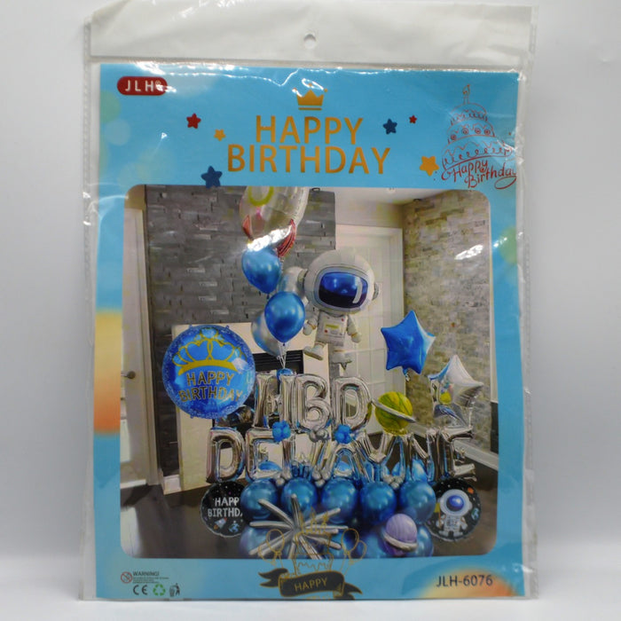 Happy Birthday Astronaut Rocket Spaceship Star Foil Balloons