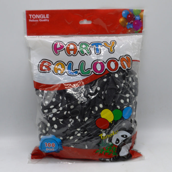 Panda Party Dot Black Color Balloon 100 Pcs of Pack