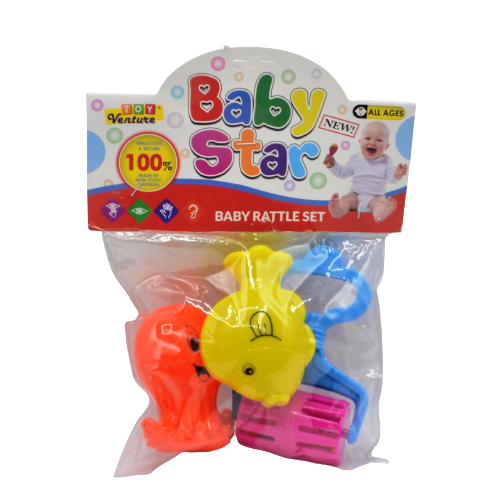Animal Baby Rattles Pack of 3