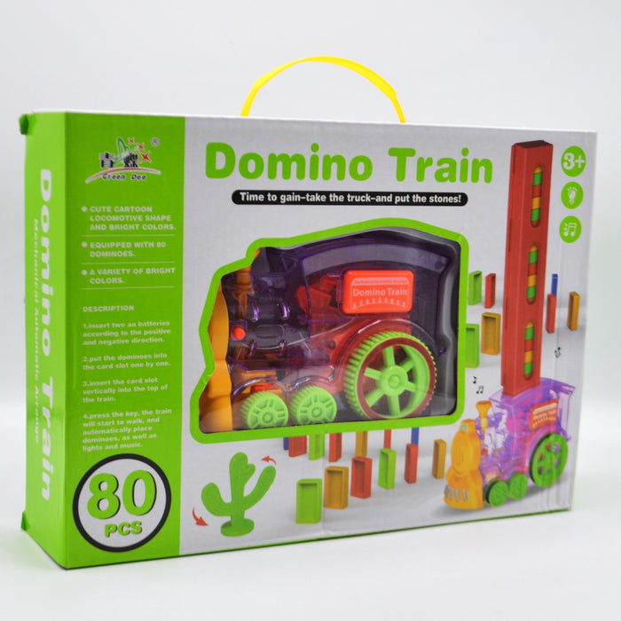 Electric Domino Train Set 80 Pieces with Light and Sound